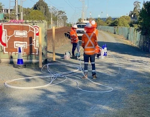 Fibrewise crew delivering rail corridor works for Hitachi Rail