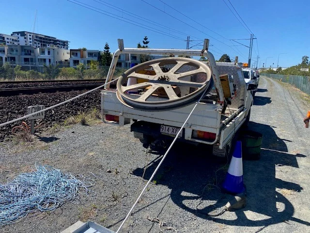 Civil and telecommunications works alongside live rail tracks