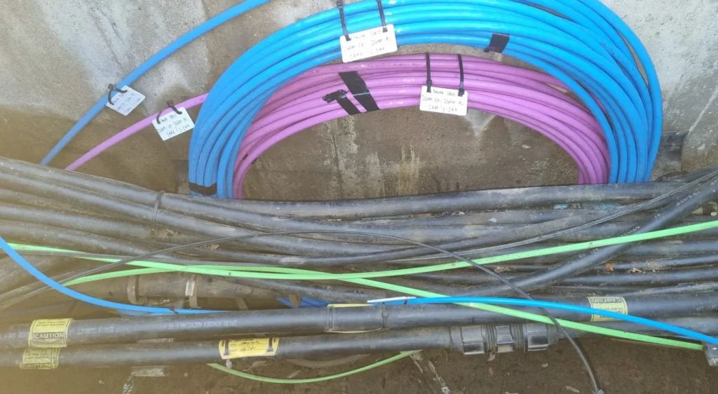 Rail-side cable works
